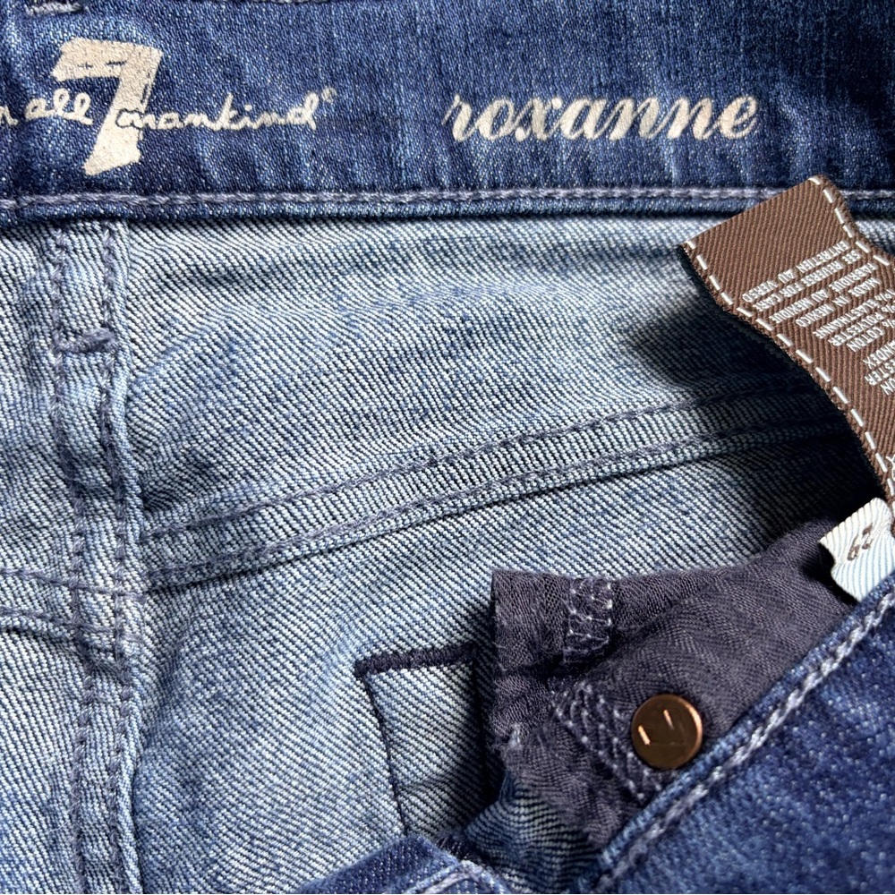 7 For All Mankind Dark Blue Straight Leg Jeans - Picture 5 of 5